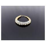 .925 Sterling Silver Crystal Vermeil Hinged Latch Hoop Earrings