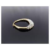 .925 Sterling Silver Crystal Vermeil Hinged Latch Hoop Earrings