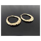 .925 Sterling Silver Crystal Vermeil Hinged Latch Hoop Earrings