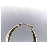 .925 Sterling Silver Crystal Vermeil Hinged Latch Hoop Earrings