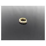 .925 Sterling Silver Crystal Vermeil Hinged Wire Hoop Earrings