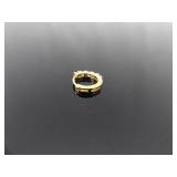 .925 Sterling Silver Crystal Vermeil Hinged Wire Hoop Earrings