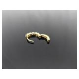 .925 Sterling Silver Crystal Vermeil Hinged Wire Hoop Earrings