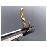 .925 Sterling Silver Crystal Vermeil Hinged Wire Hoop Earrings