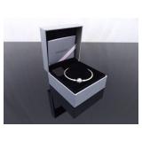 .925 Sterling Silver Pandora Snowflake Bangle Bracelet “Unique as you are" Size 6.5 in Original Box