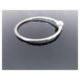 .925 Sterling Silver Pandora Snowflake Bangle Bracelet “Unique as you are" Size 6.5 in Original Box