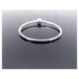 .925 Sterling Silver Pandora Snowflake Bangle Bracelet “Unique as you are" Size 6.5 in Original Box