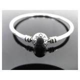 .925 Sterling Silver Pandora Snowflake Bangle Bracelet “Unique as you are" Size 6.5 in Original Box