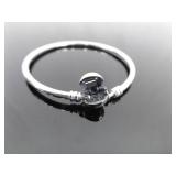 .925 Sterling Silver Pandora Snowflake Bangle Bracelet “Unique as you are" Size 6.5 in Original Box