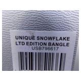 .925 Sterling Silver Pandora Snowflake Bangle Bracelet “Unique as you are" Size 6.5 in Original Box