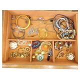 Jewelry Box of Higher End Designer Coro, Trifari, Eisenberg, etc. Costume Jewelry