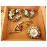 Jewelry Box of Higher End Designer Coro, Trifari, Eisenberg, etc. Costume Jewelry