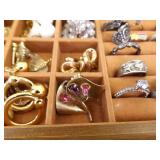 Jewelry Box of Higher End Designer Coro, Trifari, Eisenberg, etc. Costume Jewelry