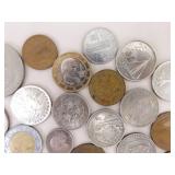 Lot of Vintage Foreign Coins and Bills