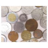 Lot of Vintage Foreign Coins and Bills