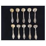 24 Grams of 10 Sterling Silver .925 Salt Spoons
