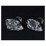 2 Larger 3" Swarovski Swan Figurines