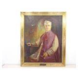 LARGE 49" 1932 Oil on Canvas of Monsignor J.C Byrne by Listed Artist Henry Carling