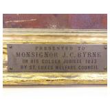 LARGE 49" 1932 Oil on Canvas of Monsignor J.C Byrne by Listed Artist Henry Carling