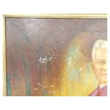 LARGE 49" 1932 Oil on Canvas of Monsignor J.C Byrne by Listed Artist Henry Carling