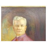 LARGE 49" 1932 Oil on Canvas of Monsignor J.C Byrne by Listed Artist Henry Carling