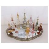 Lot of Egyptian Perfume Bottles on Dresser Mirror