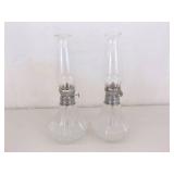 Lot of Various Glass Oil Lamps