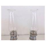 Lot of Various Glass Oil Lamps