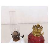 Lot of Various Glass Oil Lamps