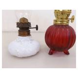 Lot of Various Glass Oil Lamps