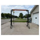 Titan Attachments Telescoping Portable Gantry Crane with Neiko 1 Ton Chain Hoist