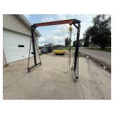 Titan Attachments Telescoping Portable Gantry Crane with Neiko 1 Ton Chain Hoist