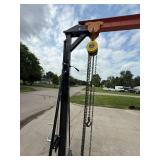 Titan Attachments Telescoping Portable Gantry Crane with Neiko 1 Ton Chain Hoist