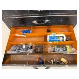 Metal Garage Cabinet & Contents 20" x 13" x 15" Tall