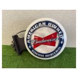 Budweiser American Owned, Born Here Brewed Here 2 Sided Sign