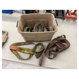 Tote of Large Ratchet Straps, Liftall & Tow Strap