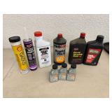 Assortment of Full Oil Bottles, Grease