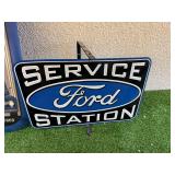 Ford Thermometer & Ford 2 Sided Service Station Sign
