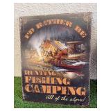 American Expedition Clock, Terry Redlin Metal Hunting/Fishing Sign