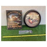 American Expedition Clock, Terry Redlin Metal Hunting/Fishing Sign