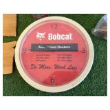 Mixed Collectibles - Bobcat Clock, Soda Bottles, Velvet Tin