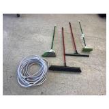 Garden Hose, Brooms & Squeegee