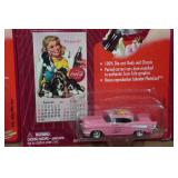 *3* Coca-Cola Calendar Girl Series Die Casts -  Military Jeep, Chevy Bel Air, 41 Chevy Wagon
