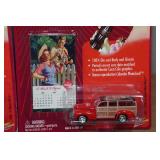 *3* Coca-Cola Calendar Girl Series Die Casts -  Military Jeep, Chevy Bel Air, 41 Chevy Wagon