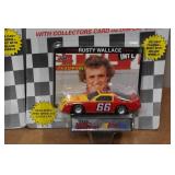 *3* Racing Champions Short Track Die Casts/Collectors Cards with Stands