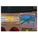 Assorted Vintage Boy Scout Collectible Patches and Hats