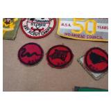 Assorted Vintage Boy Scout Collectible Patches and Hats