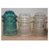 *6* Vintage Glass and Porcelain Insulators