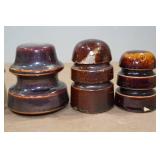*6* Vintage Glass and Porcelain Insulators