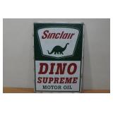 Novelty Metal Sign - Sinclair Dino Supreme Motor Oil